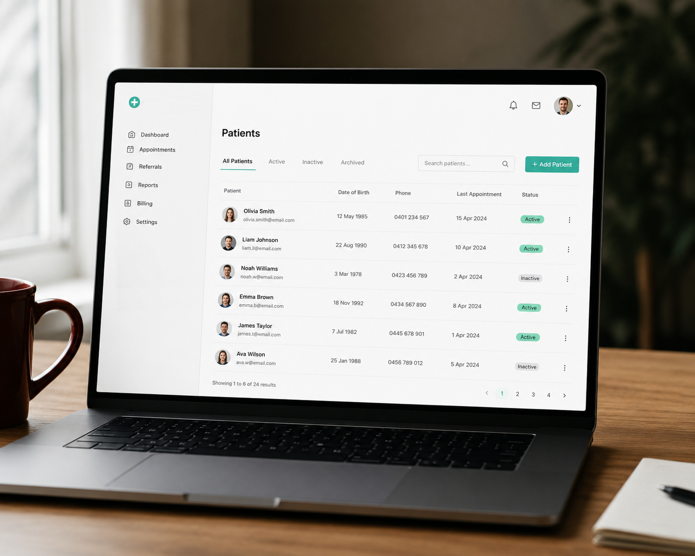 CareExpress dashboard showing pending referrals